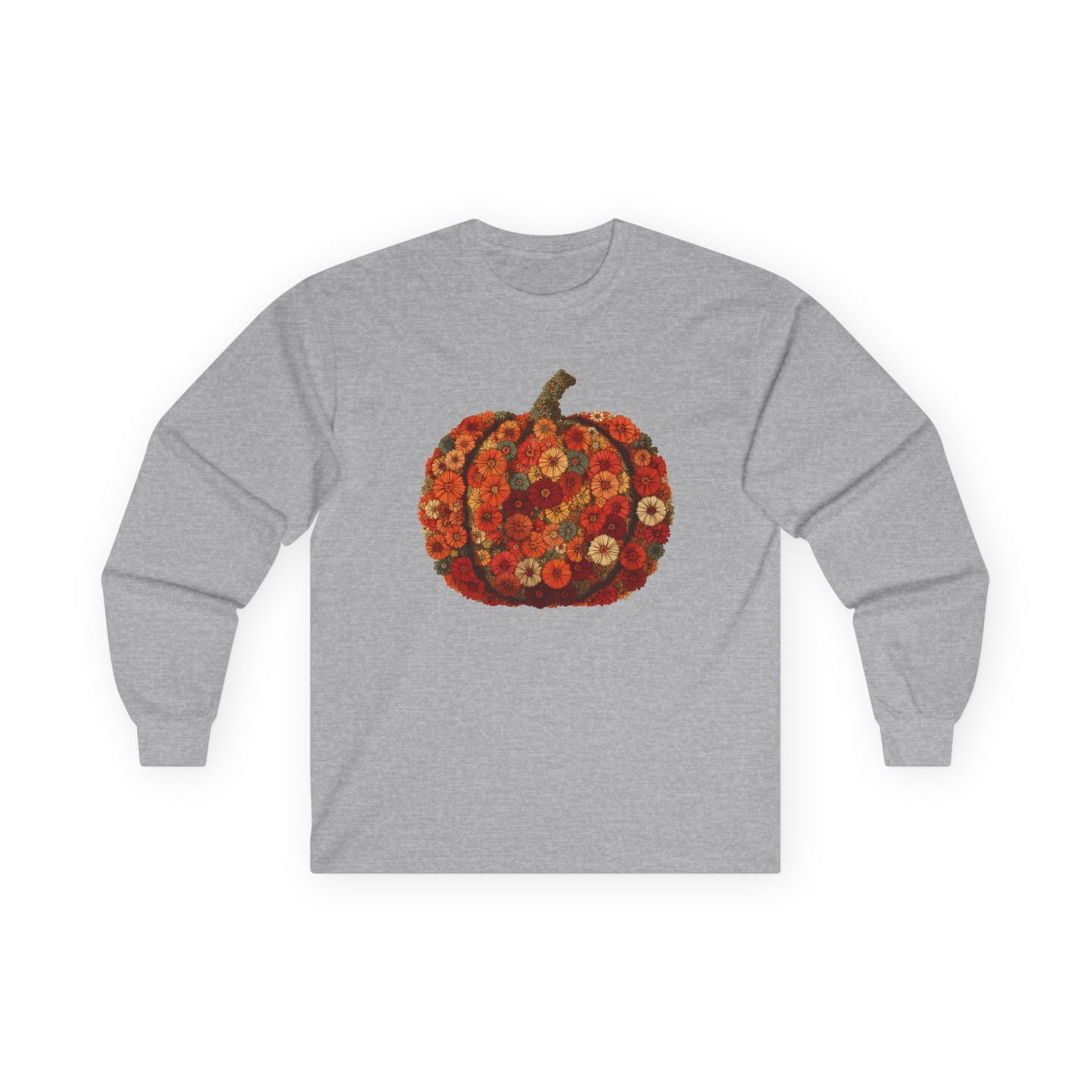 Floral Pumpkin Long-Sleeve Unisex T-Shirt
