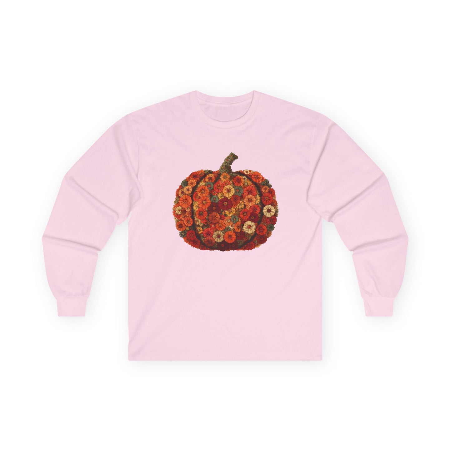 Floral Pumpkin Long-Sleeve Unisex T-Shirt