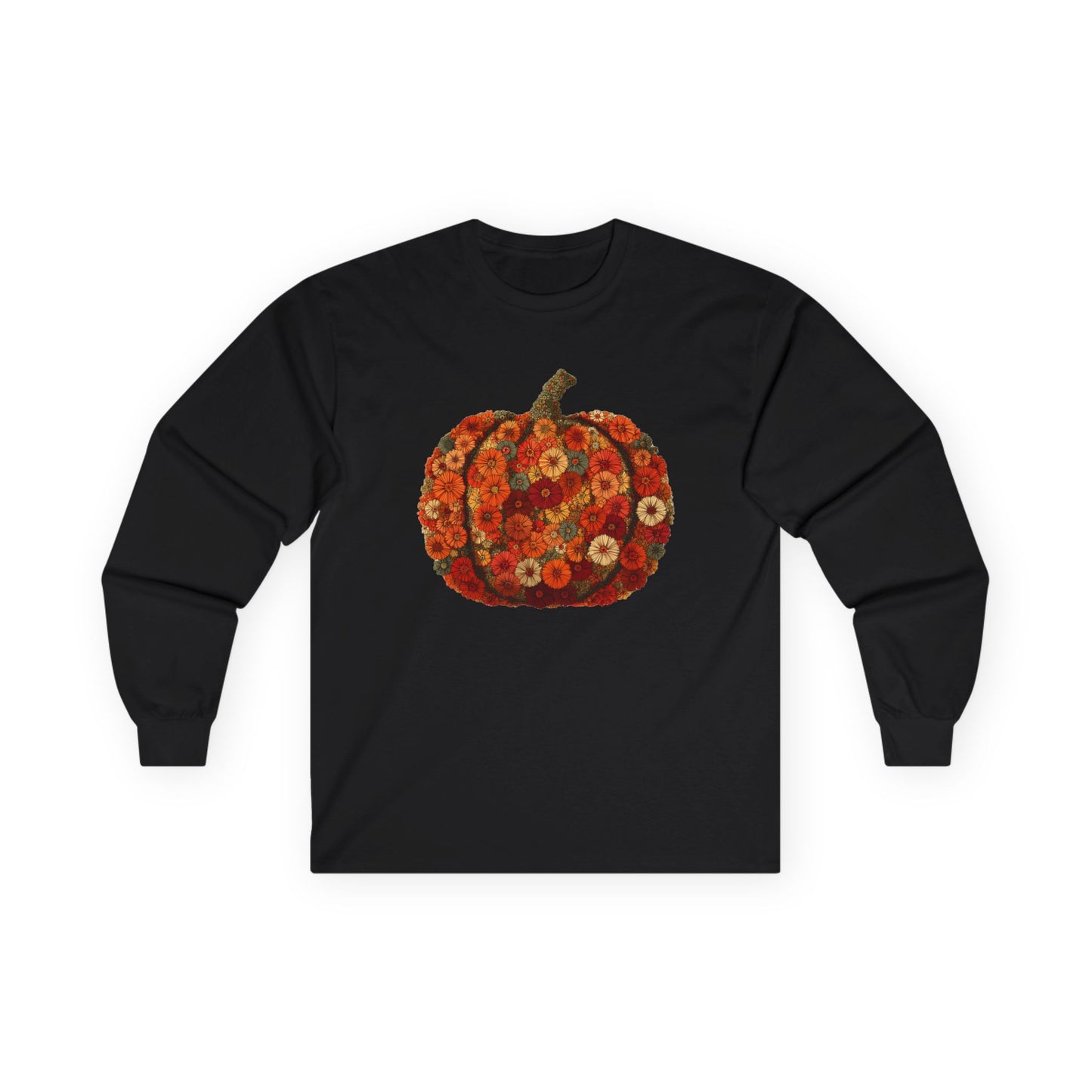 Floral Pumpkin Long-Sleeve Unisex T-Shirt