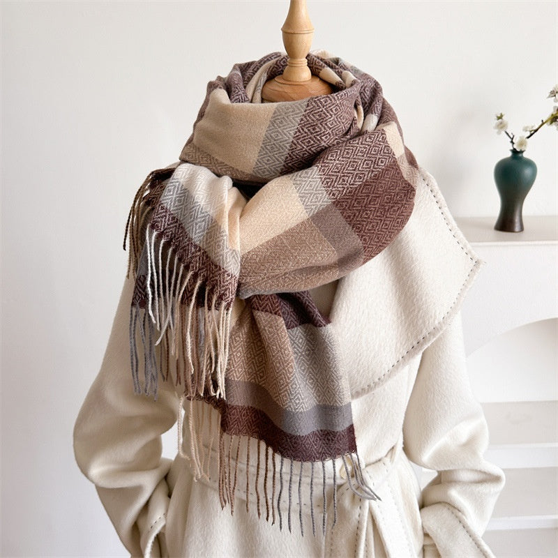 Unisex Autumn & Winter Tassel Scarf – Cozy All-Match Knit Wrap