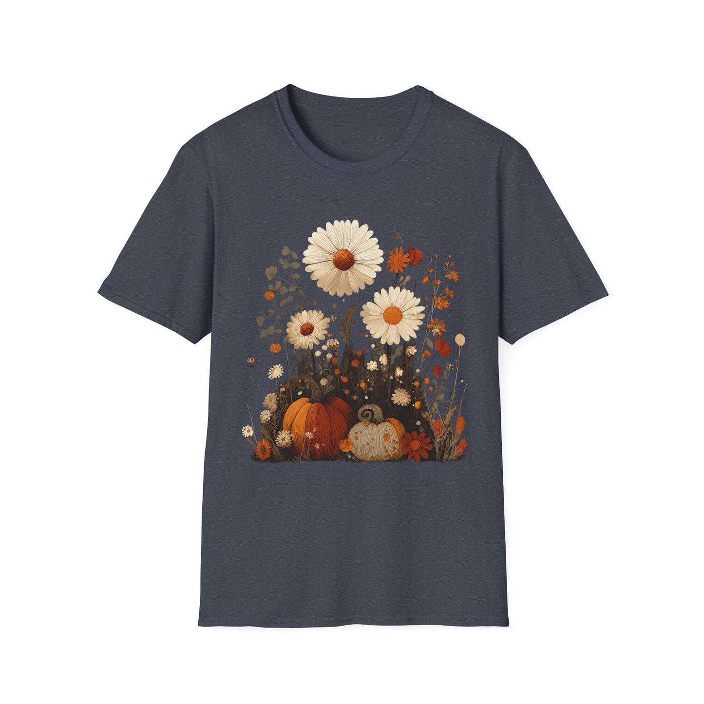 Autumn Harvest Floral Pumpkin Unisex T-Shirt