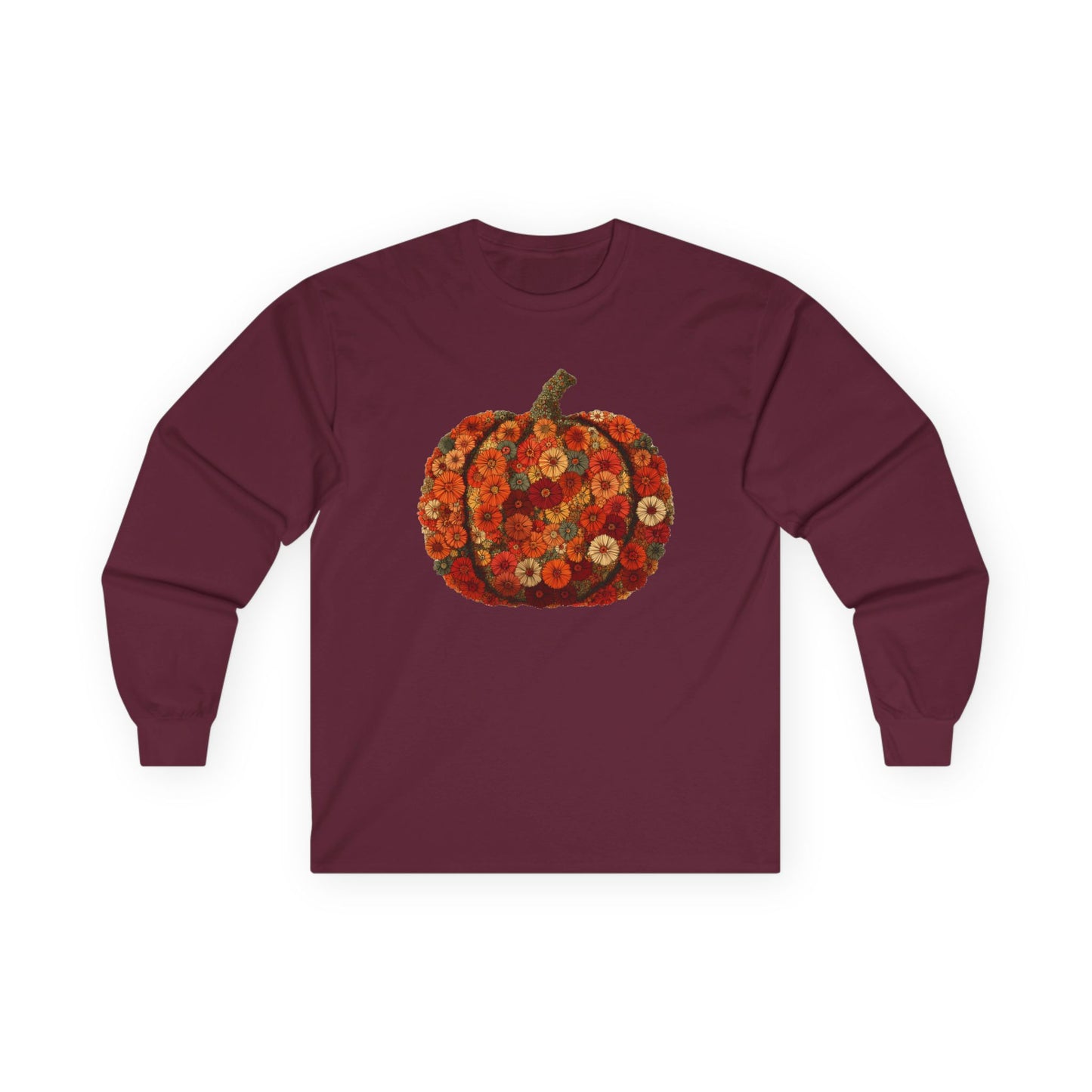 Floral Pumpkin Long-Sleeve Unisex T-Shirt