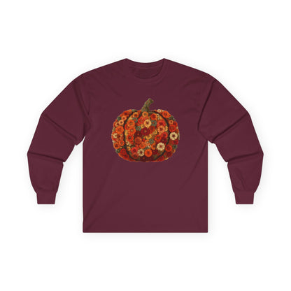 Floral Pumpkin Long-Sleeve Unisex T-Shirt