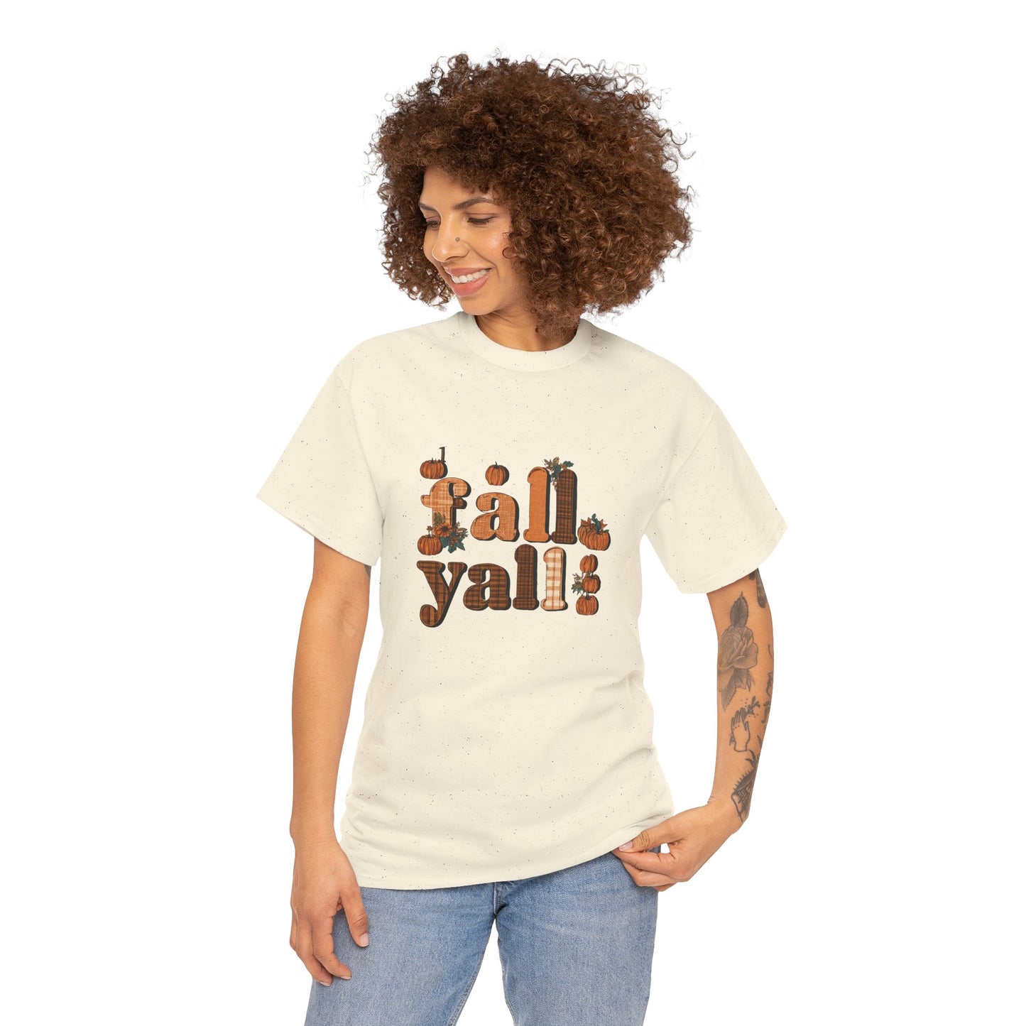 Fall Y'all Rustic Plaid Accent T-Shirt