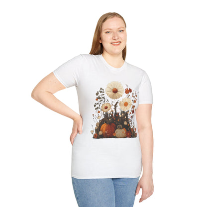 Autumn Harvest Floral Pumpkin Unisex T-Shirt