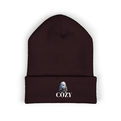 Cozy Embroidered Cuffed Beanie - Warm Winter Hat, Unisex Knit Cap, Cute Fall Fashion, Gift for Nature Lovers, Casual Everyday Wear