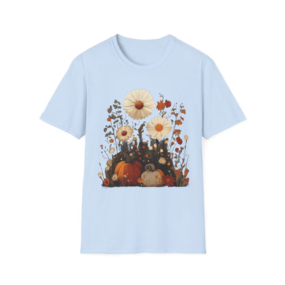 Autumn Harvest Floral Pumpkin Unisex T-Shirt