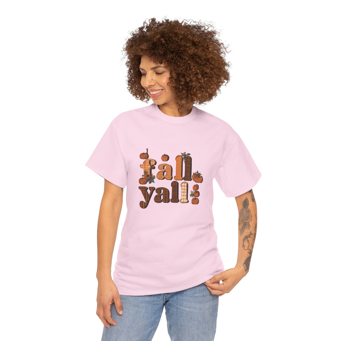 Fall Y'all Rustic Plaid Accent T-Shirt