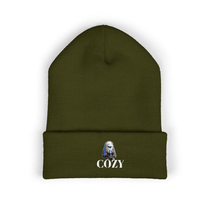 Cozy Embroidered Cuffed Beanie - Warm Winter Hat, Unisex Knit Cap, Cute Fall Fashion, Gift for Nature Lovers, Casual Everyday Wear