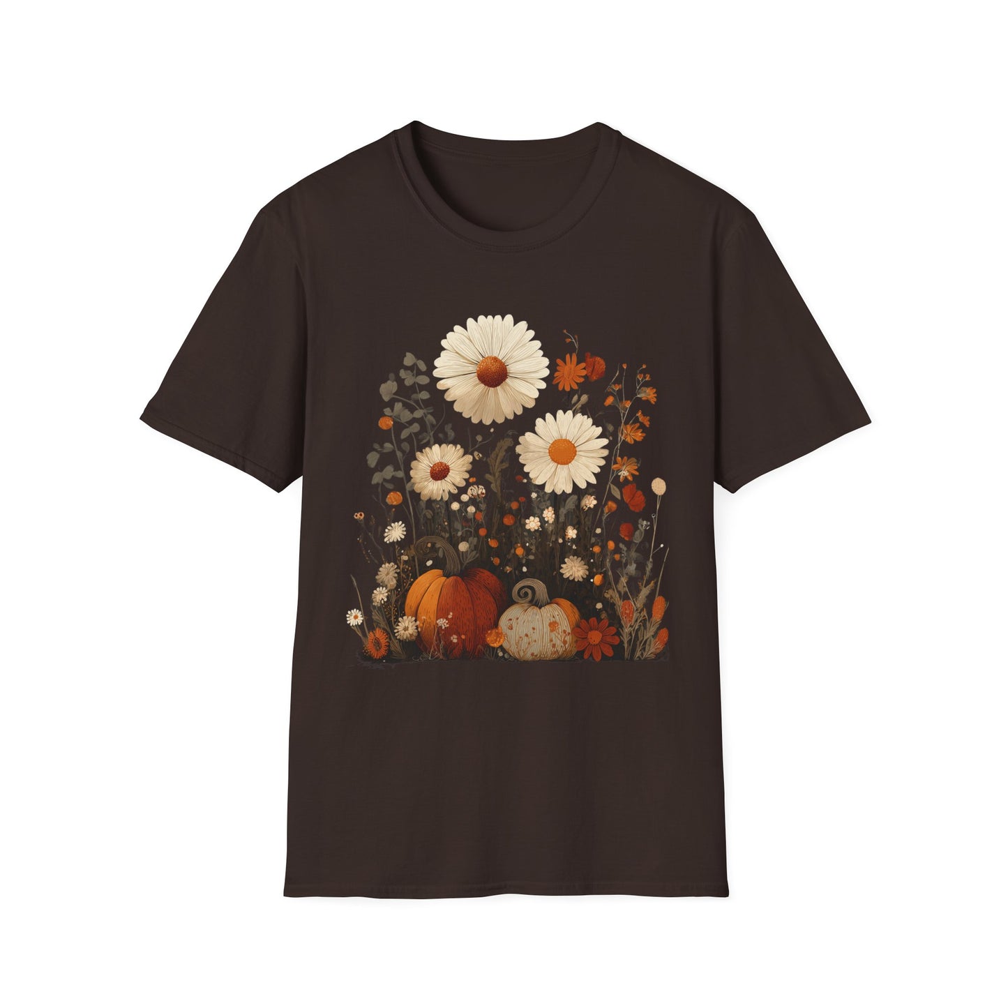 Autumn Harvest Floral Pumpkin Unisex T-Shirt
