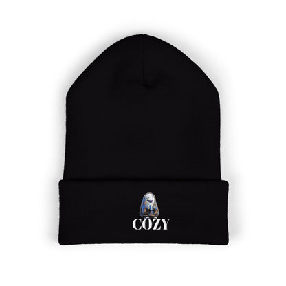 Cozy Embroidered Cuffed Beanie - Warm Winter Hat, Unisex Knit Cap, Cute Fall Fashion, Gift for Nature Lovers, Casual Everyday Wear
