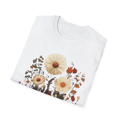 Autumn Harvest Floral Pumpkin Unisex T-Shirt