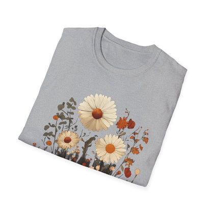 Autumn Harvest Floral Pumpkin Unisex T-Shirt