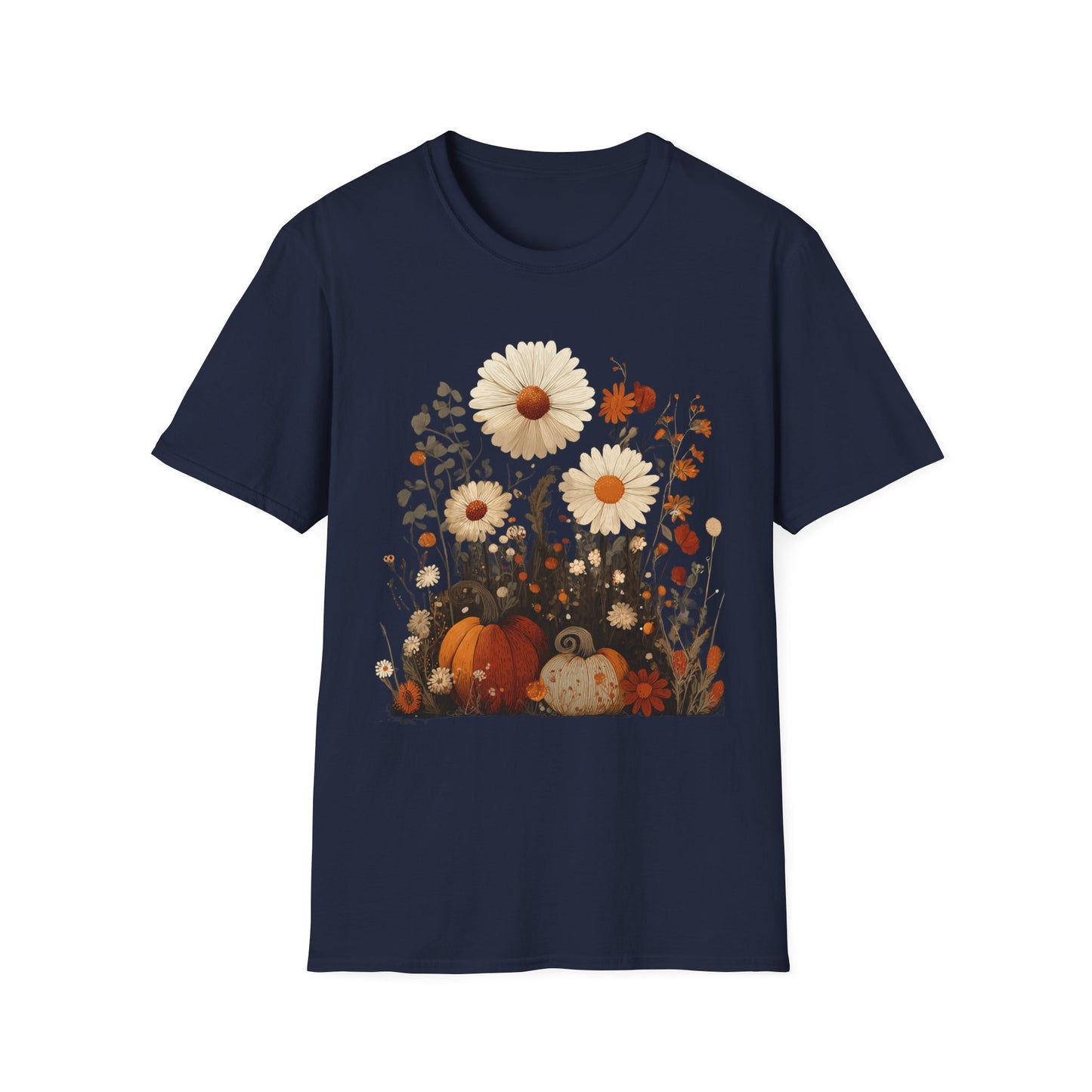 Autumn Harvest Floral Pumpkin Unisex T-Shirt