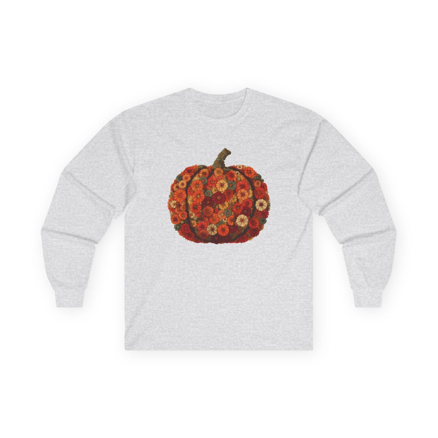 Floral Pumpkin Long-Sleeve Unisex T-Shirt