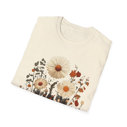 Autumn Harvest Floral Pumpkin Unisex T-Shirt