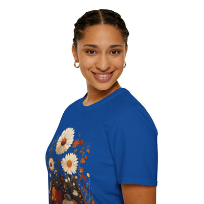 Autumn Harvest Floral Pumpkin Unisex T-Shirt