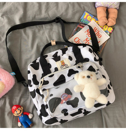 Women’s Cow Print Shoulder Backpack – Cute & Stylish Bag