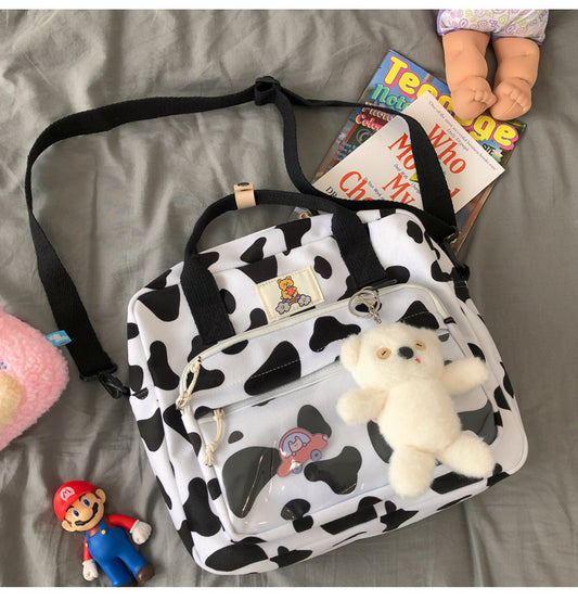 Women’s Cow Print Shoulder Backpack – Cute & Stylish Bag