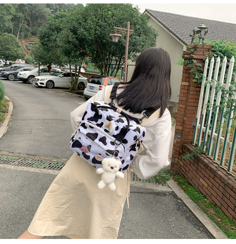 Women’s Cow Print Shoulder Backpack – Cute & Stylish Bag