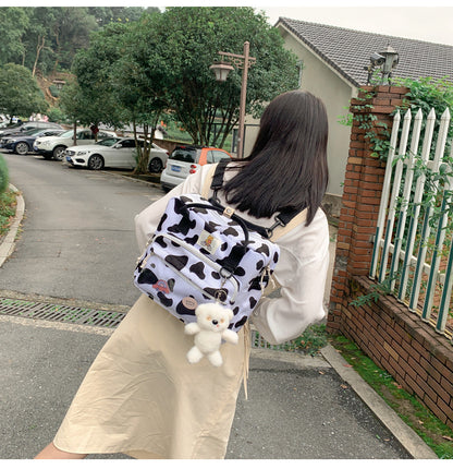 Women’s Cow Print Shoulder Backpack – Cute & Stylish Bag