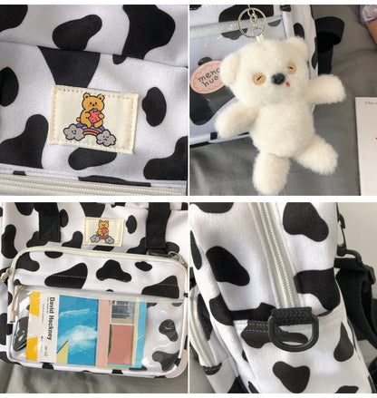 Women’s Cow Print Shoulder Backpack – Cute & Stylish Bag