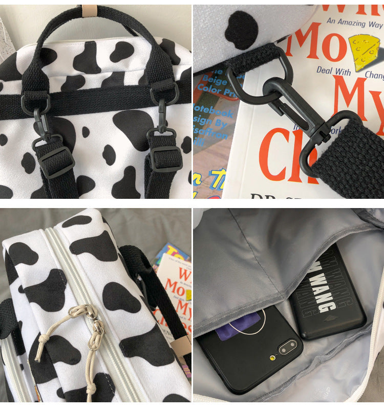 Women’s Cow Print Shoulder Backpack – Cute & Stylish Bag