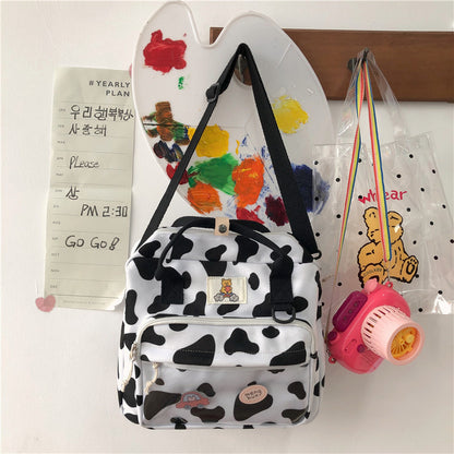 Women’s Cow Print Shoulder Backpack – Cute & Stylish Bag