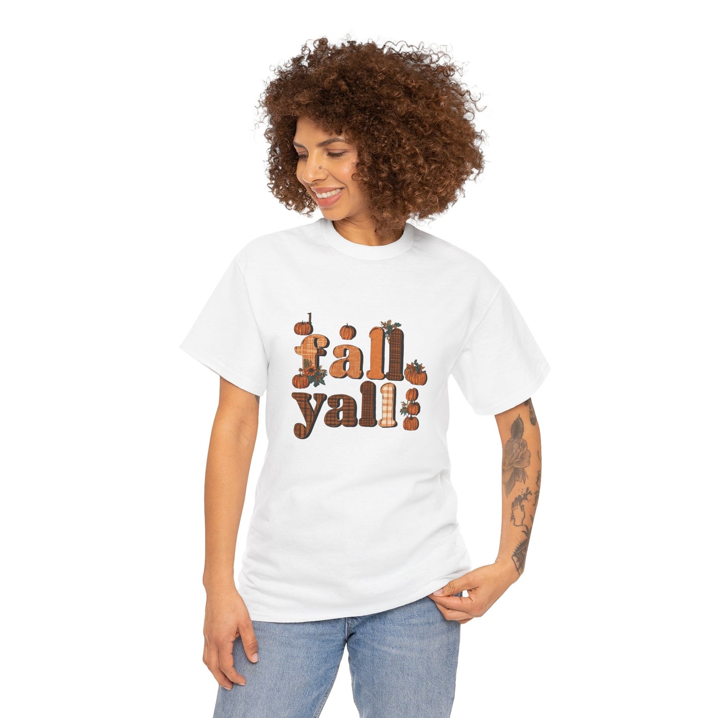 Fall Y'all Rustic Plaid Accent T-Shirt