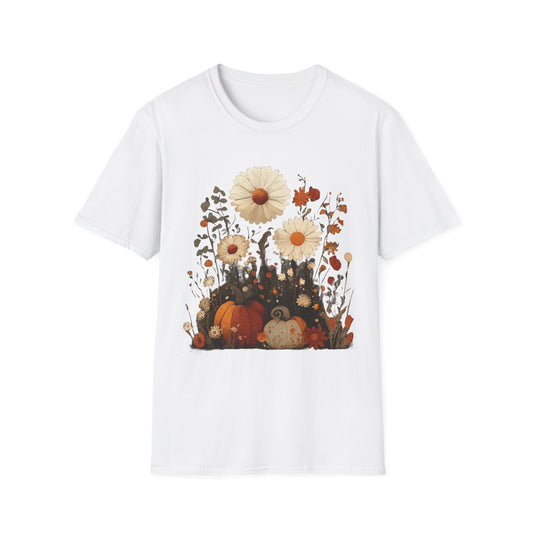 Autumn Harvest Floral Pumpkin Unisex T-Shirt