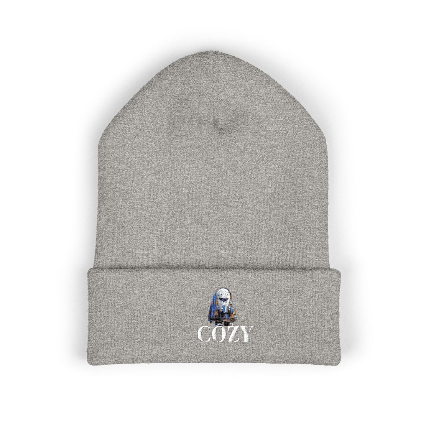 Cozy Embroidered Cuffed Beanie - Warm Winter Hat, Unisex Knit Cap, Cute Fall Fashion, Gift for Nature Lovers, Casual Everyday Wear