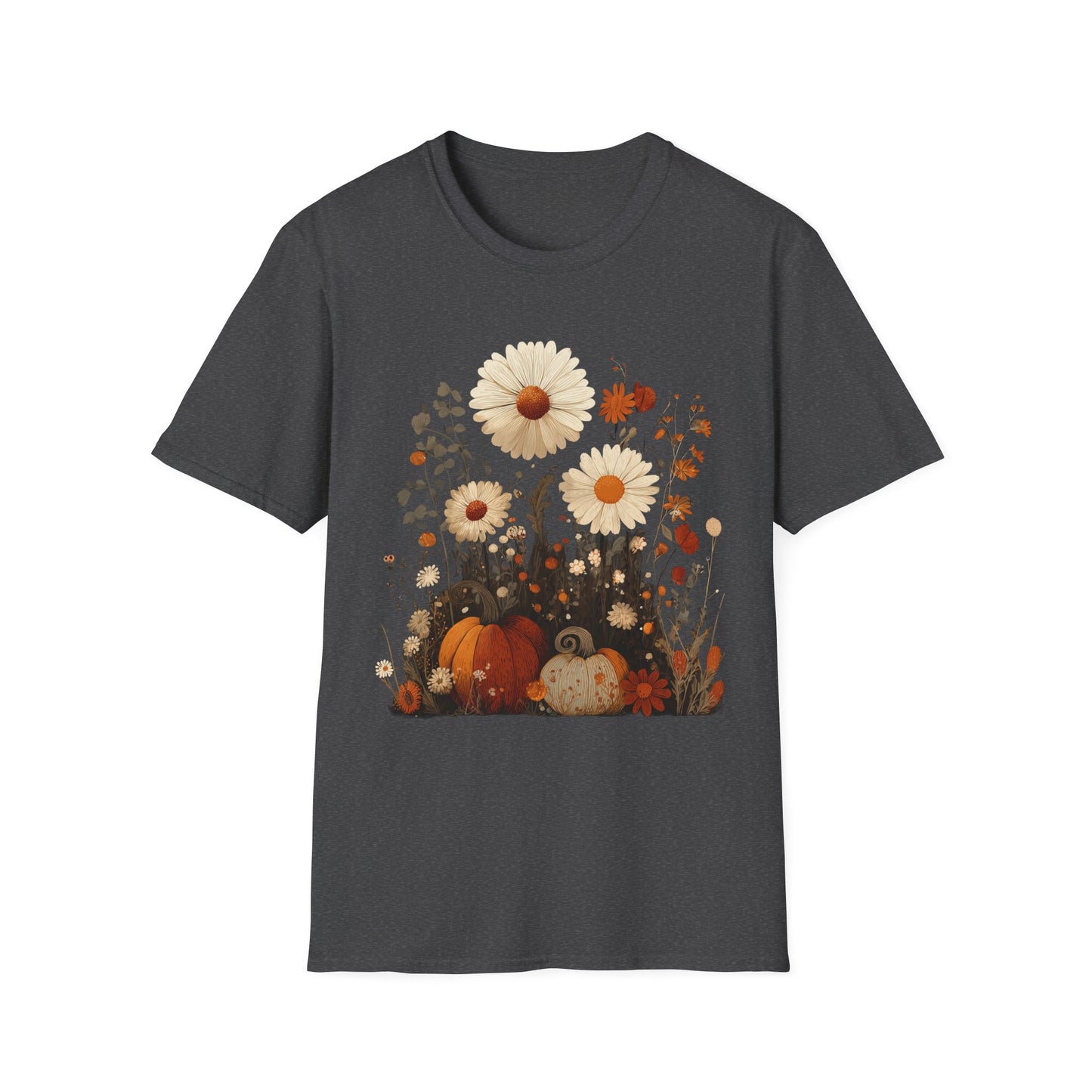 Autumn Harvest Floral Pumpkin Unisex T-Shirt