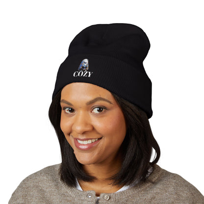 Cozy Embroidered Cuffed Beanie - Warm Winter Hat, Unisex Knit Cap, Cute Fall Fashion, Gift for Nature Lovers, Casual Everyday Wear