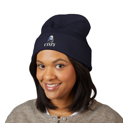 Cozy Embroidered Cuffed Beanie - Warm Winter Hat, Unisex Knit Cap, Cute Fall Fashion, Gift for Nature Lovers, Casual Everyday Wear
