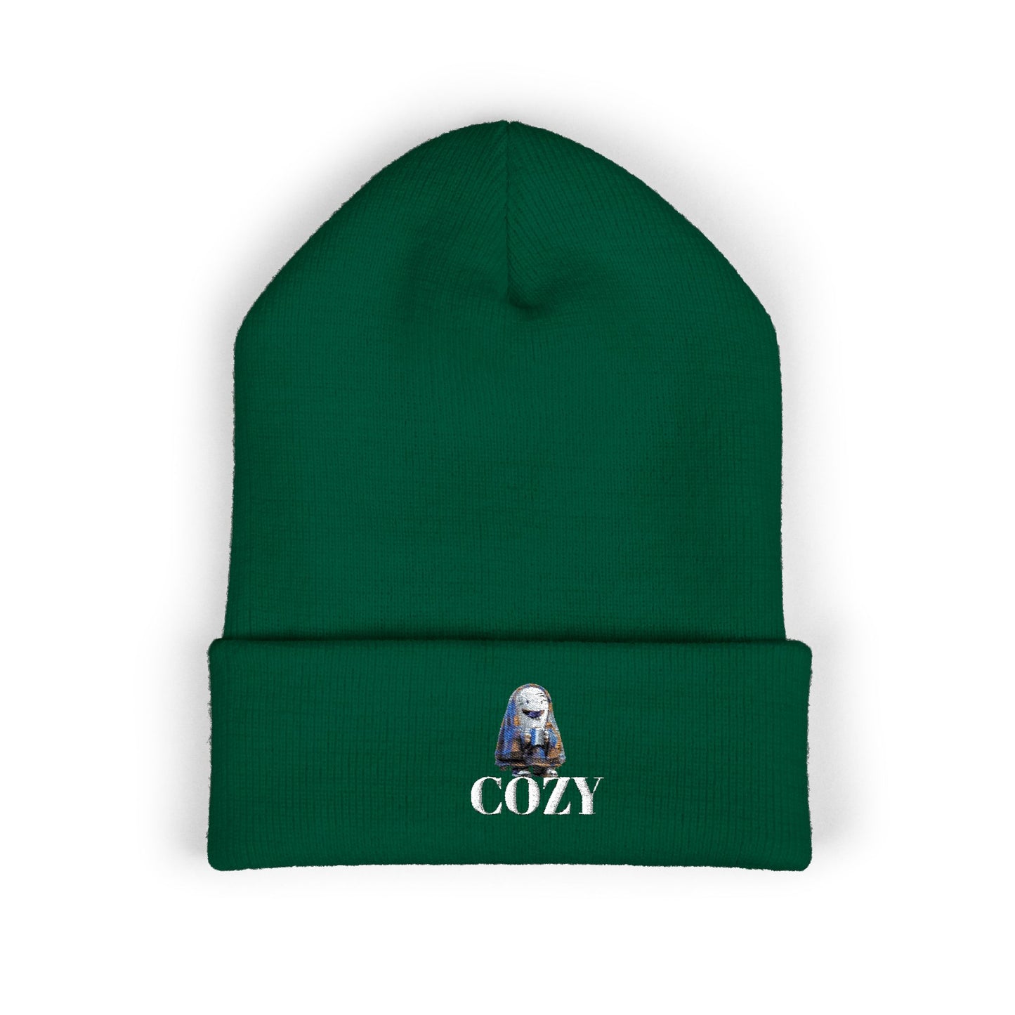 Cozy Embroidered Cuffed Beanie - Warm Winter Hat, Unisex Knit Cap, Cute Fall Fashion, Gift for Nature Lovers, Casual Everyday Wear