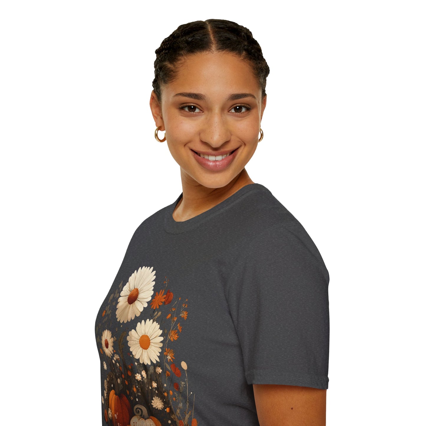 Autumn Harvest Floral Pumpkin Unisex T-Shirt