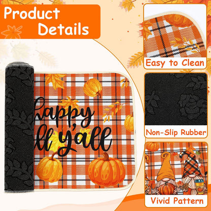 Fall Kitchen Mat Set Of 2, Autumn Kitchen Rugs Maple Leaves Kitchen Mats Decor Thanksgiving Decorative
