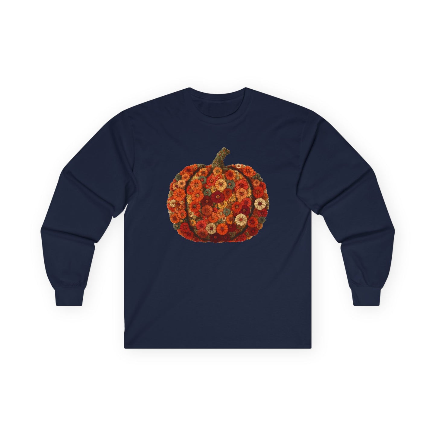Floral Pumpkin Long-Sleeve Unisex T-Shirt
