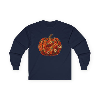 Floral Pumpkin Long-Sleeve Unisex T-Shirt