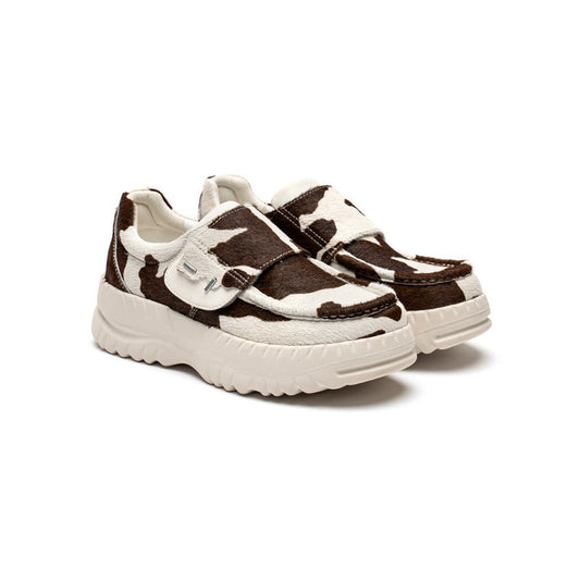 Cow Print Platform Sneakers – Fashionable Thick-Soled Shoes