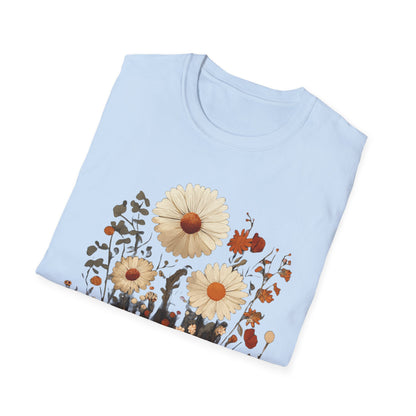 Autumn Harvest Floral Pumpkin Unisex T-Shirt