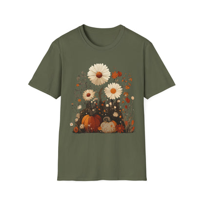 Autumn Harvest Floral Pumpkin Unisex T-Shirt