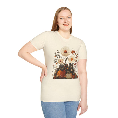 Autumn Harvest Floral Pumpkin Unisex T-Shirt