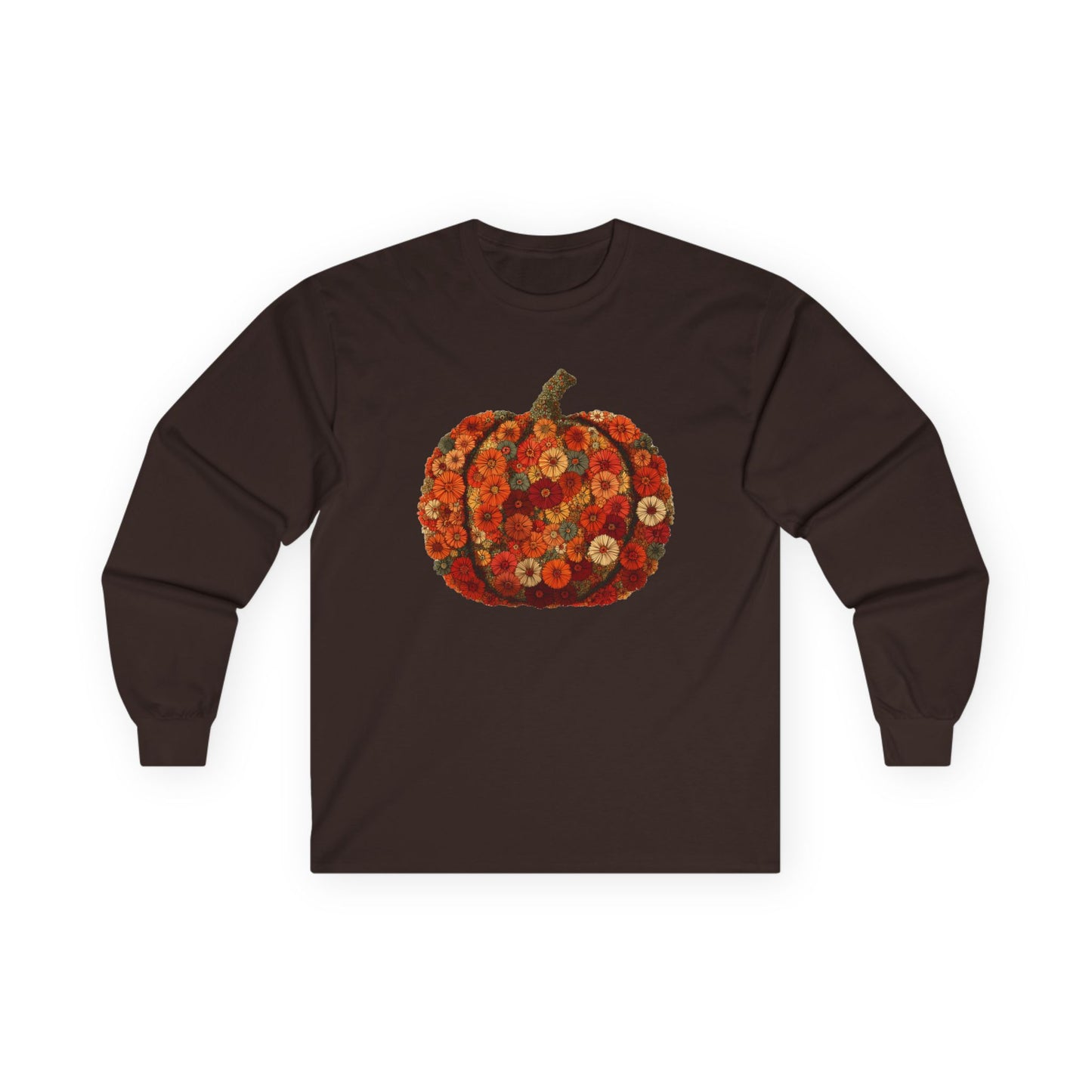 Floral Pumpkin Long-Sleeve Unisex T-Shirt