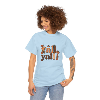 Fall Y'all Rustic Plaid Accent T-Shirt