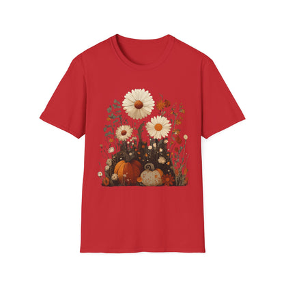 Autumn Harvest Floral Pumpkin Unisex T-Shirt