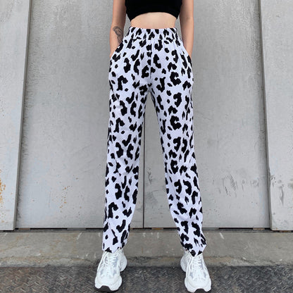 Casual Cow Pattern Pants