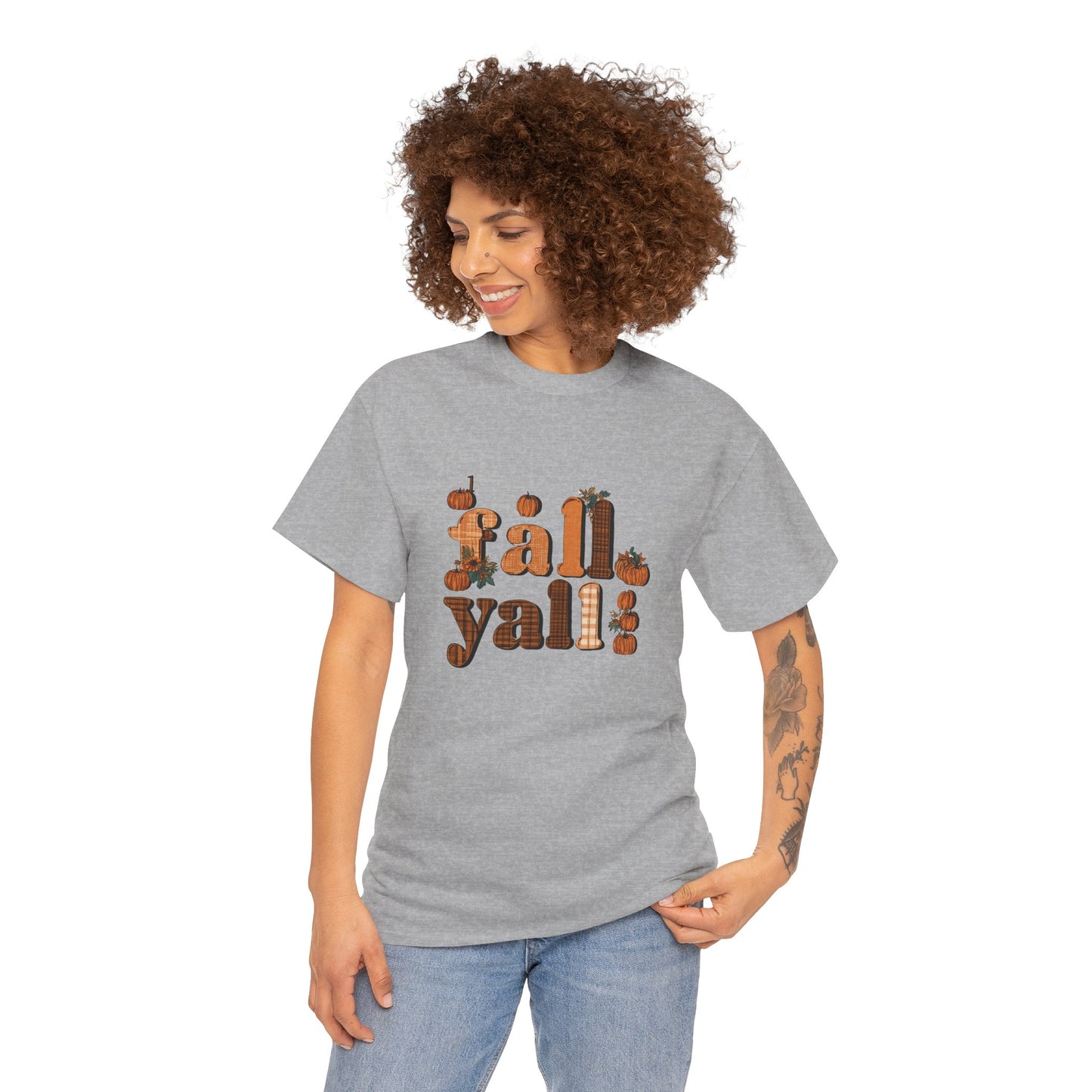 Fall Y'all Rustic Plaid Accent T-Shirt