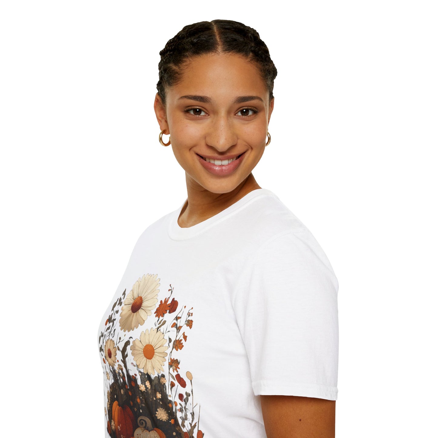 Autumn Harvest Floral Pumpkin Unisex T-Shirt
