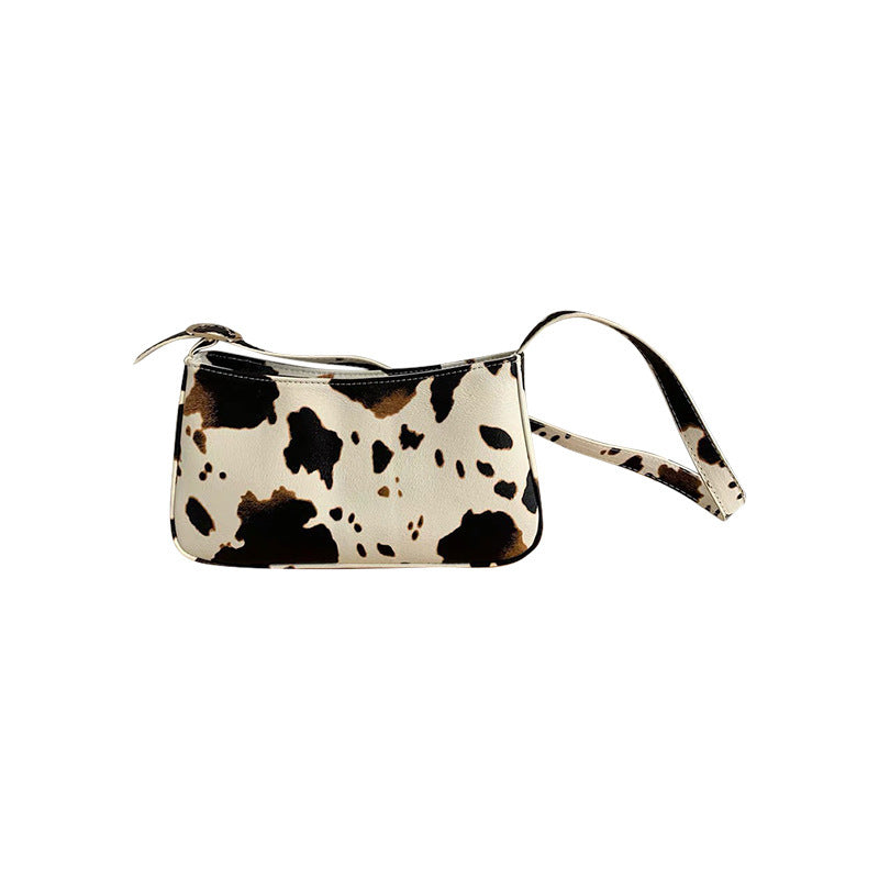 Cowhide-Inspired Baguette Bag